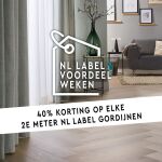 40% korting op elke 2e meter NL Label gordijnen